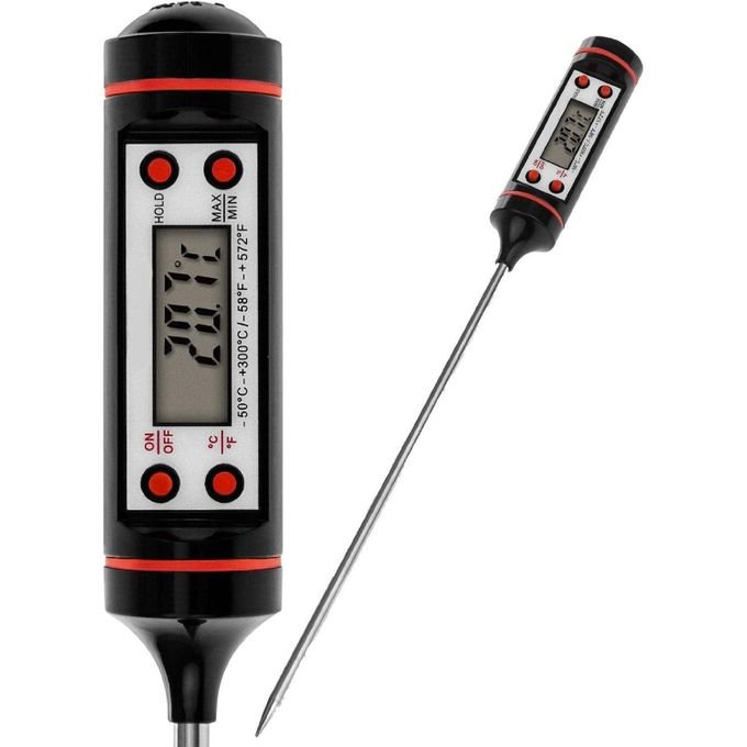 Professional Digital Food Thermometer – Instant Read Meat Thermometer with LED Display – Battery Operated Kitchen Probe for Cooking, BBQ, Milk & Baking – Celsiu